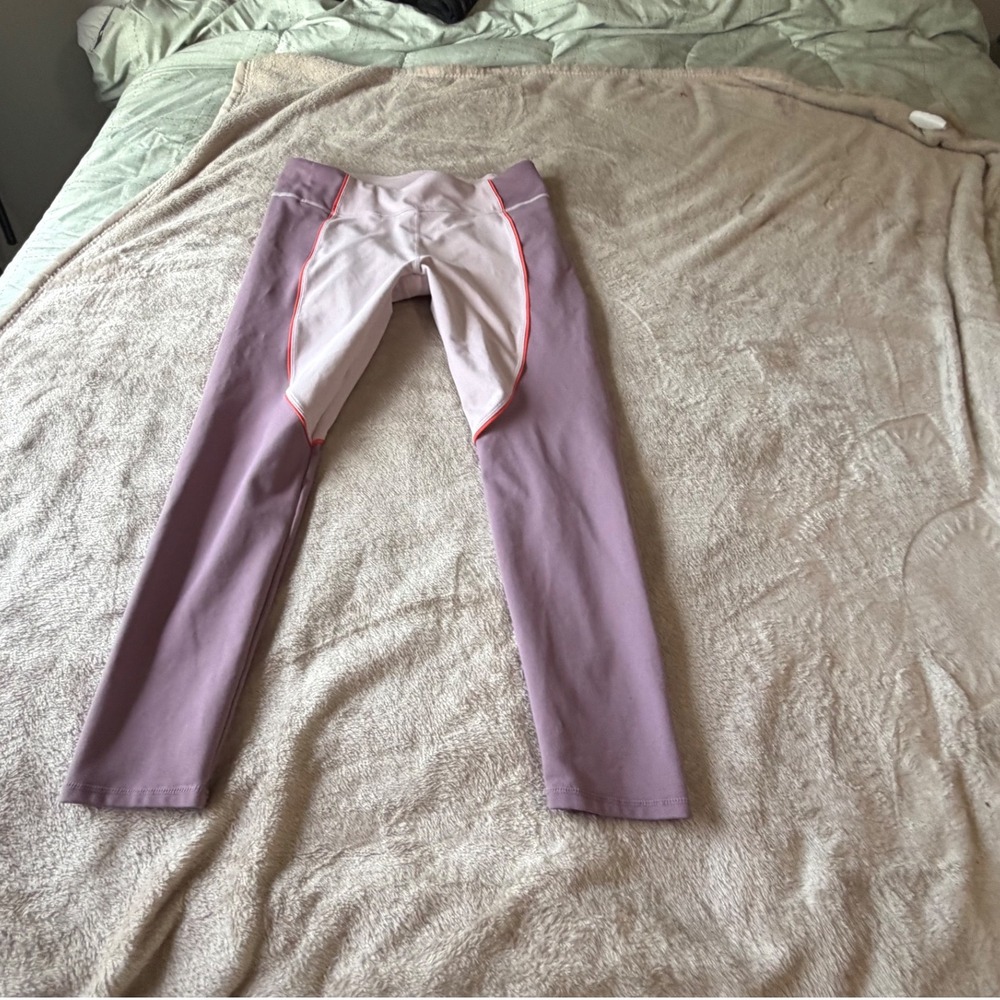 Fabletics Lavender Plum Colorblock Leggings Orange Piping PT1824956-7839-38050 L - Picture 6 of 8